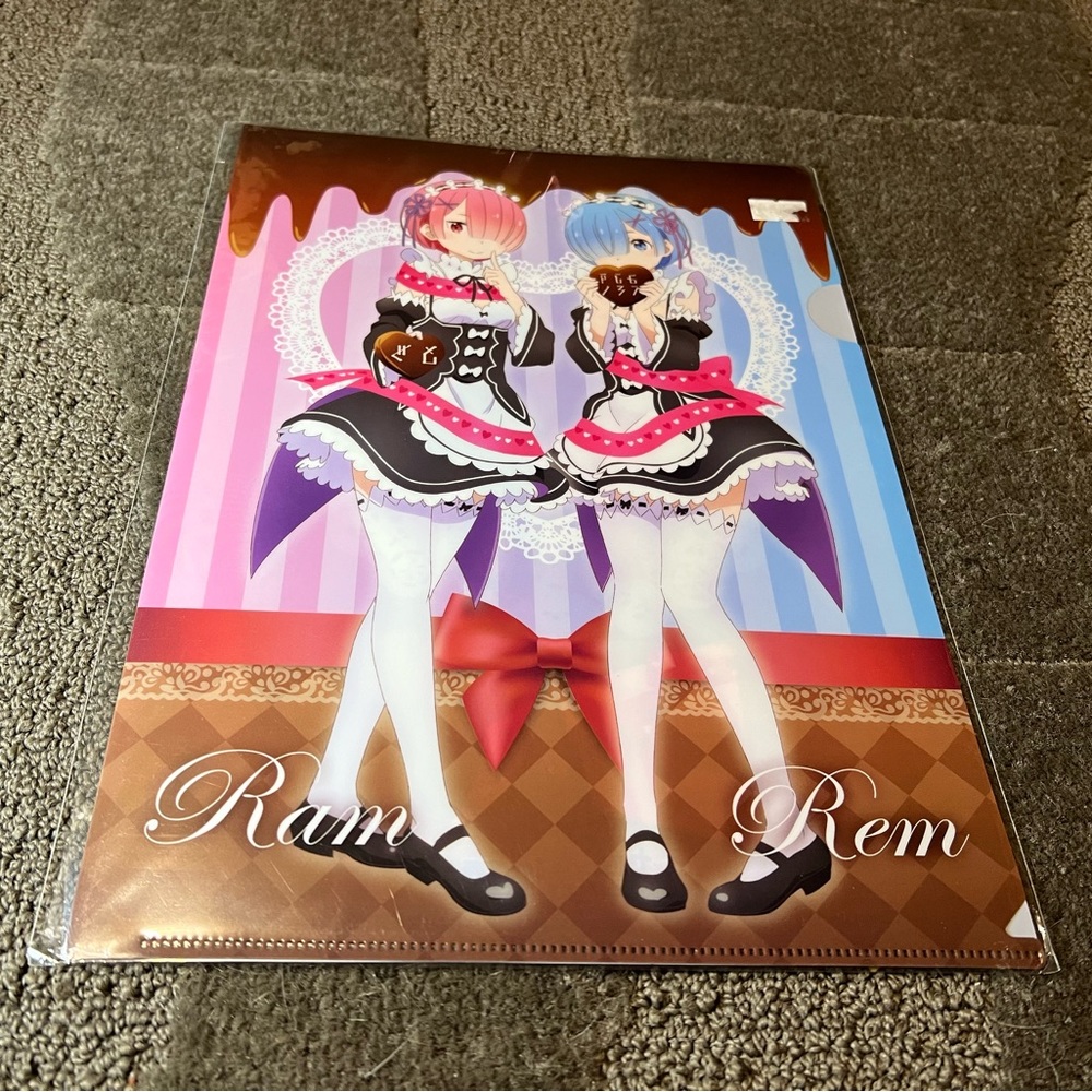 Re:Zero Ram & Rem Choco Clear File Folder Plastic Anime Japan Exclusive Official